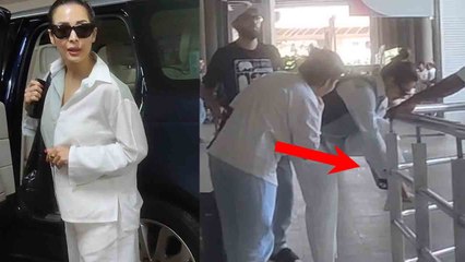 Malaika Arora का Airport पर निकला Shoe तो सरेआम किया ये! Malaika Arora Viral Video | FilmiBeat