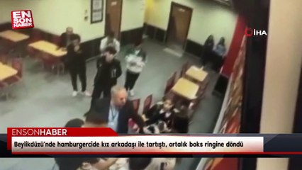 Beylikdüzü’nde hamburgercide kız arkadaşı ile tartıştı, ortalık boks ringine döndü