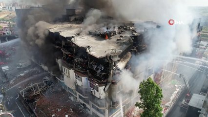 YANGINI SÖNDÜRME ÇALIŞMALARI DRON İLE GÖRÜNTÜLENDİ! 21 SAATTİR DEVAM EDİYOR!