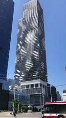 Water Floods From Toronto Skyscraper
