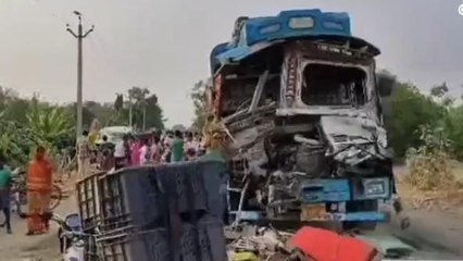 बिग ब्रेकिंग: ट्रक ने स्कार्पियों में मारी जोरदार टक्कर, 3 की मौत आधा दर्जन लोग जख्मी