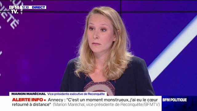 Attaque au couteau à Annecy: Qu'il soit bouddhiste, hindou, musulman ou chrétien, ça ne clôt pas le débat sur l'immigration , selon Marion Maréchal