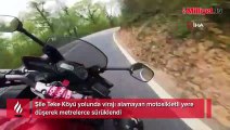 Motosikletlinin ölümden döndüğü kaza kamerada