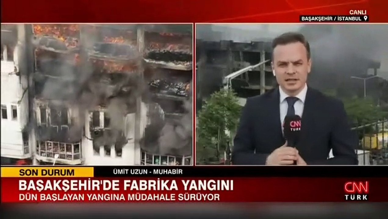 Başakşehir Organize Sanayi Bölgesi'ndeki yangın devam ediyor