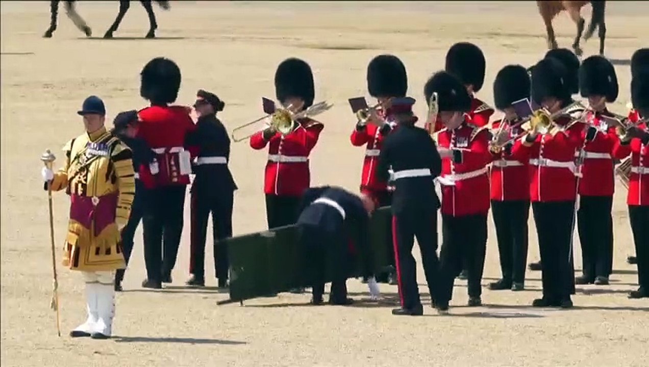Desmaiado devido ao calor, guarda real britânic...