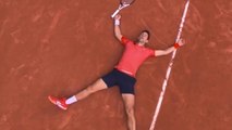 Watch: Emotional moment Novak Djokovic lays down on tennis court after historic French Open win
