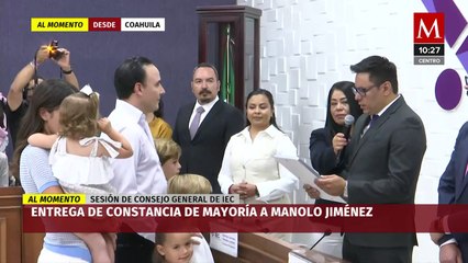 Entregan constancia de mayoría al gobernador electo Manolo Jiménez
