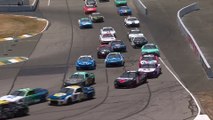 Denny Hamlin leads the field to green at Sonoma