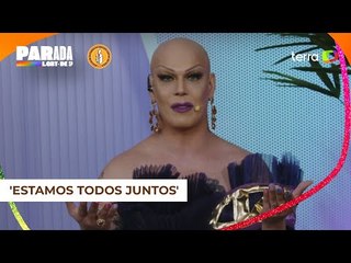 Íkaro Kadoshi se emociona no fim da Parada LGBT+