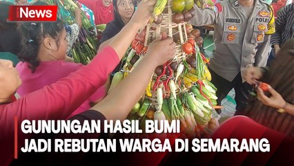Warga di Semarang Berebut Gunungan Hasil Bumi, Diyakini Bawa Berkah