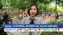 Miris! 'Stick Cone' Jalur Sepeda di Jakarta Diserobot Parkir Liar hingga Pedagang Kaki Lima