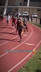 It’s so important to have a clean relay handoff  #shorts