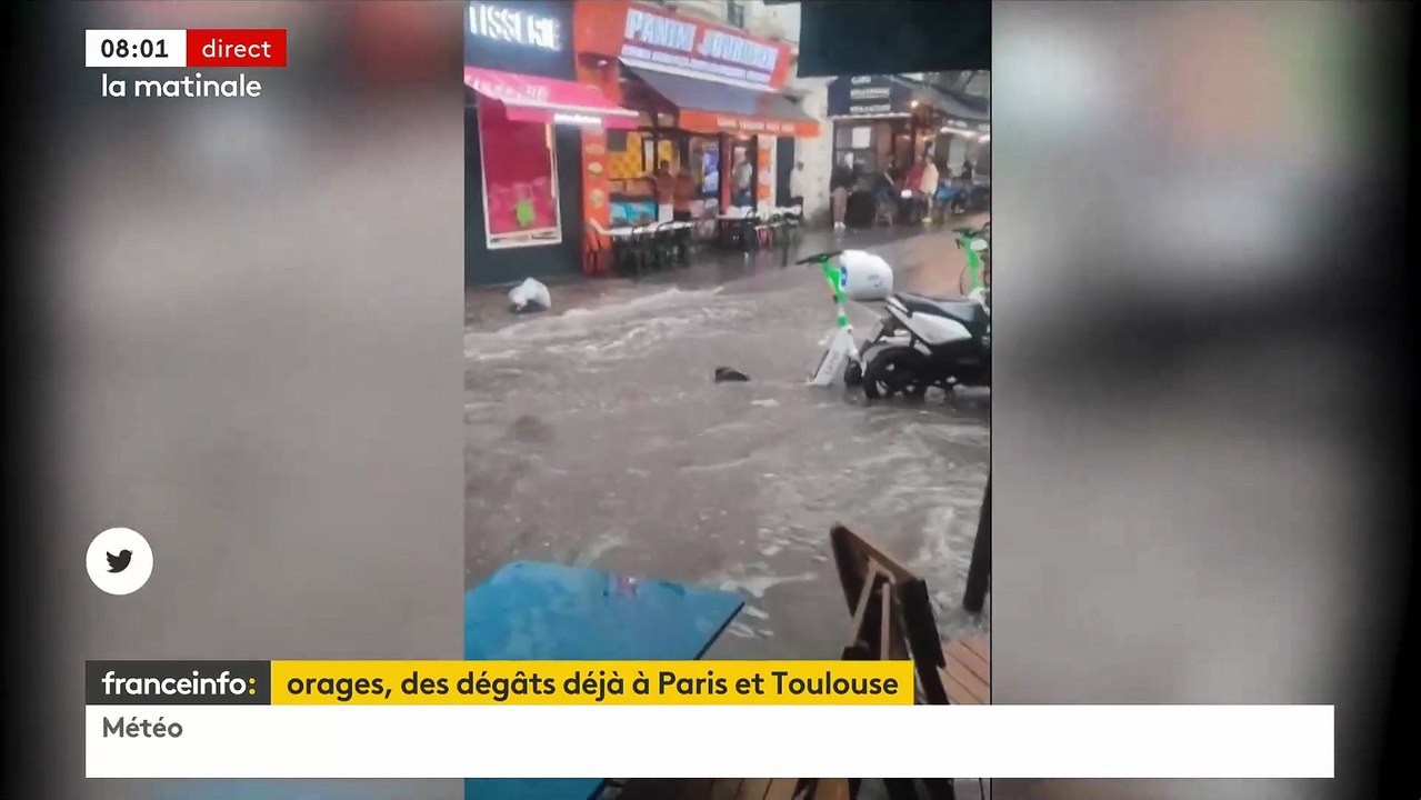 Regardez les images impressionnantes des intempéries qui ont touché hier soir le Sud-Ouest et l’Ile-de-France - De nombreuses rues inondées - VIDEO