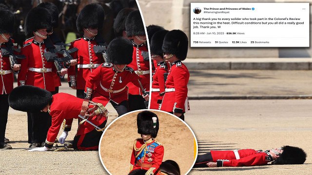 It's officially the hottest day of the year! Soldiers faint during final Trooping the Colour rehearsal in front of Prince William as Britain bakes in 30C heat and sun worshippers flock to beaches and parks... but thunderstorms are on the way
