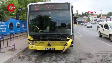 Kırmızı ışıkta bekliyorlardı... İETT otobüsü 6 araca çarptı!