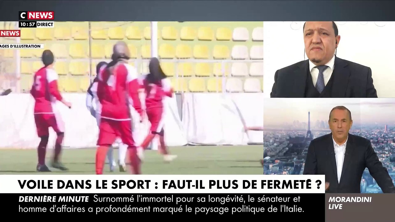 EXCLU - L’imam de Drancy Hassen Chalghoumi s’en prend dans "Morandini Live" aux femmes qui portent le voile dans le sport: "Elles rentrent dans une secte, ont une mentalité archaïque et une vision rigoriste" - Regardez