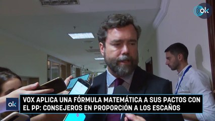 Vox aplica una fórmula matemática a sus pactos con el PP: consejeros en proporción a los escaños