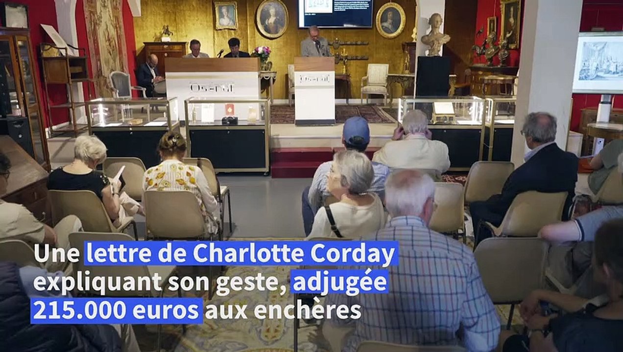 Une lettre de Charlotte Corday, qui assassina Marat, vendue 215.000 euros aux enchères