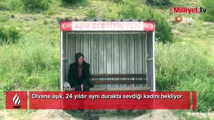 Aşık Ecevit'in duygulandıran hikayesi! 24 yıldır aynı durakta sevdiği kadını bekliyor