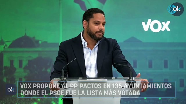 Vox propone al PP pactos en 135 ayuntamientos donde el PSOE fue la lista más votada
