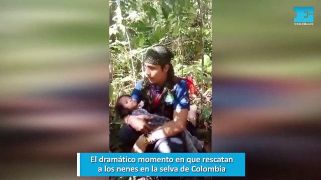 El dramático momento en que rescatan a los nenes en la selva de Colombia