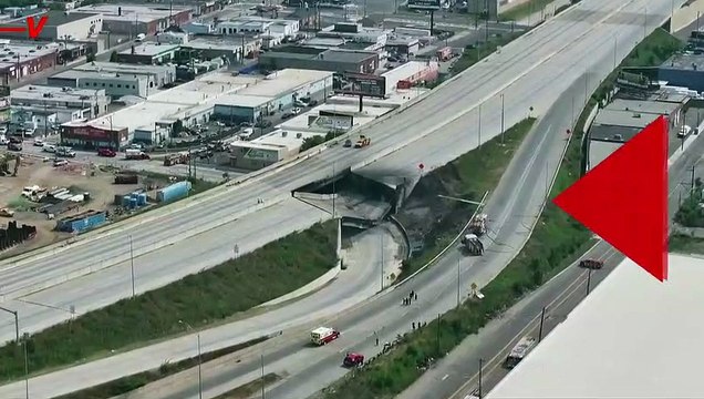 Drone Footage Shows Aftermath of Philadelphia Highway Collapse