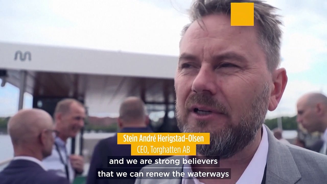 Self-driving electric commuter ferry takes to the water on its maiden voyage in Stockholm