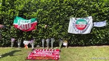 Ad Arcore fiori e bandiere di Milan e Monza per Berlusconi