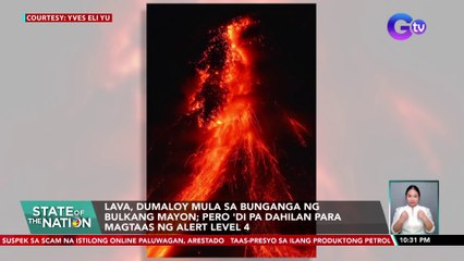 Lava, dumaloy mula sa bunganga ng Bulkang Mayon; pero 'di pa dahilan para magtaas ng Alert Level 4 | SONA
