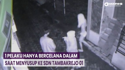 Nekat, Hanya Bercelana Dalam 3 Remaja Menyusup ke SDN Tambakrejo 01