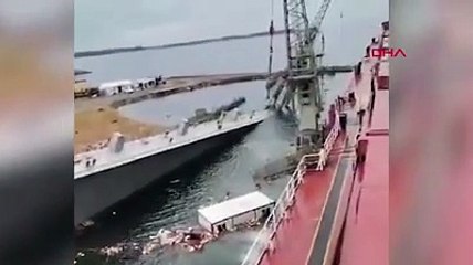 Tuzla'da bir tersanede çifte kaza: Havuz çöktü, vinç geminin üzerine devrildi