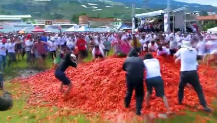 La fête de la tomate en Colombie a été le théâtre d'images colorées