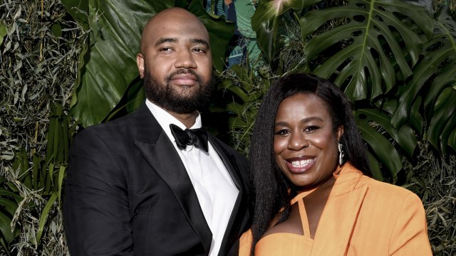 Uzo Aduba Debuted Her Baby Bump in a Creamsicle-Colored Power Suit