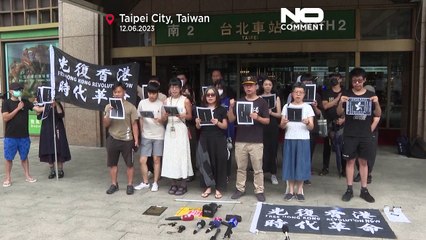 Download Video: Ativistas pró-democracia de Hong Kong desafiam China em Taiwan