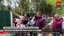 Rutilio Escandón inaugura pavimentación de calle en Comitán de Domínguez