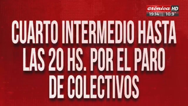 Cuarto intermedio hasta las 20 horas por paro de colectivos