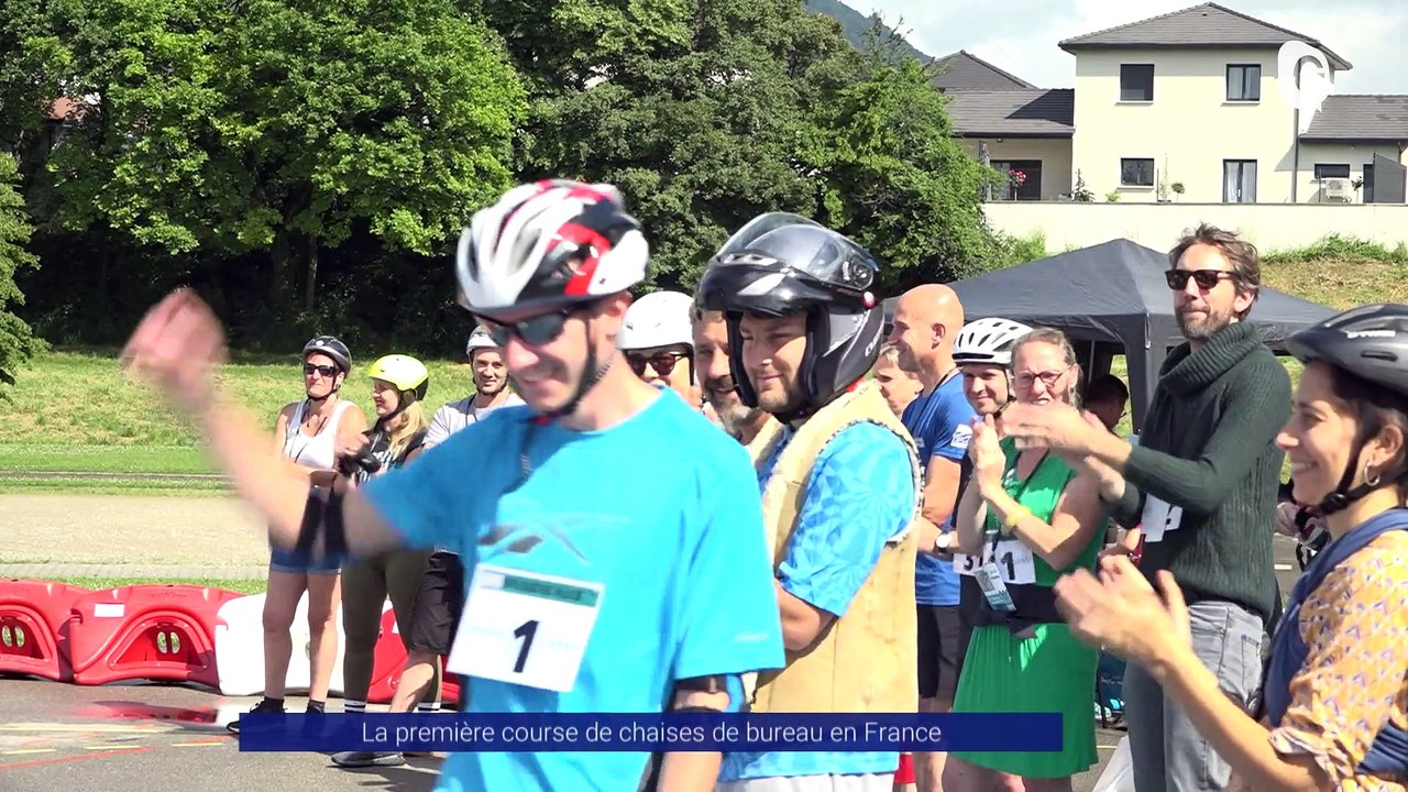 Reportage - Voiron accueille la première course de chaises de bureau en France !