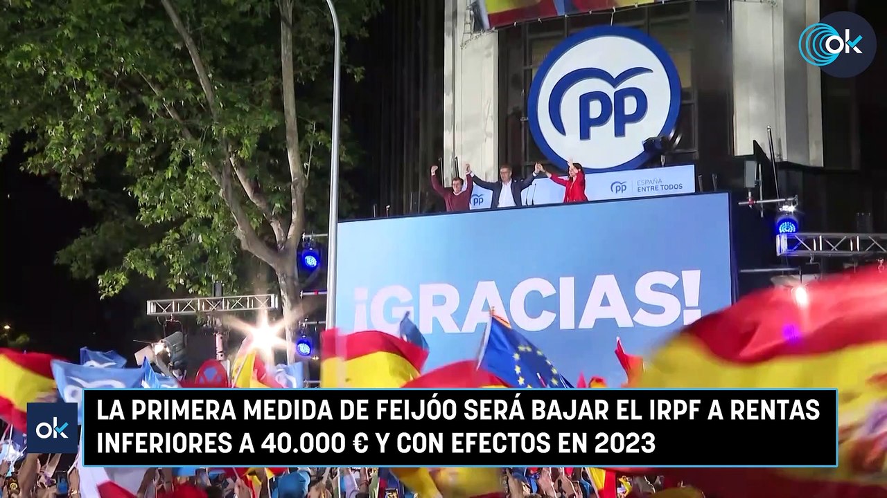 La primera medida de Feijóo será bajar el IRPF a rentas inferiores a 40.000 € y con efectos en 2023