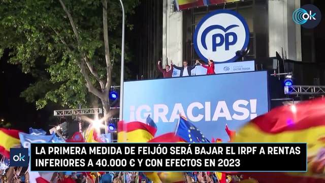 La primera medida de Feijóo será bajar el IRPF a rentas inferiores a 40.000 € y con efectos en 2023