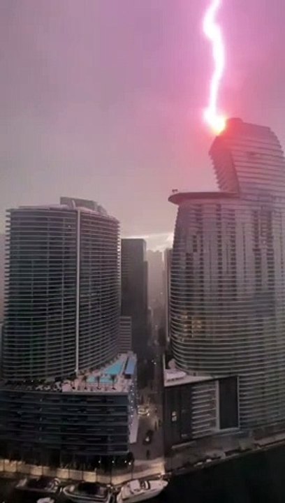 Lightning Strikes Residential Miami Tower