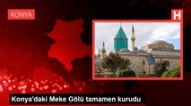 Konya'daki Meke Gölü tamamen kurudu