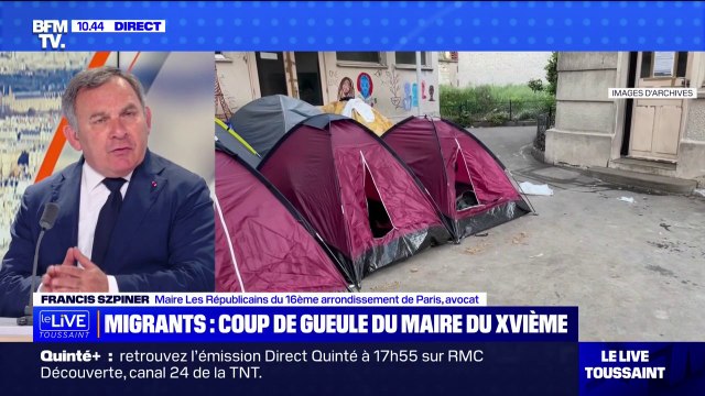 Ça n'est pas acceptable : Francis Szpiner, maire du XVIe arrondissement de Paris, dénonce un squat de migrants