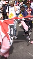 욱일기 불태운 제주농어민 단체 "오염수 일본 내 보관하라"