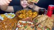 Mukbang spicy potato noodles, Chicken kathi rolls, chicken tacos, noodles and coke