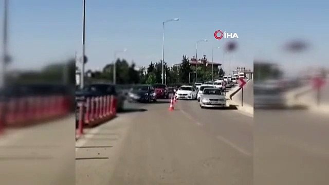 Gaziantep'te şerit ihlali yapan 17 araca ceza