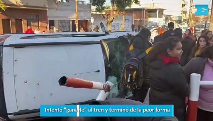 Intentó "ganarle" al tren y terminó de la peor forma