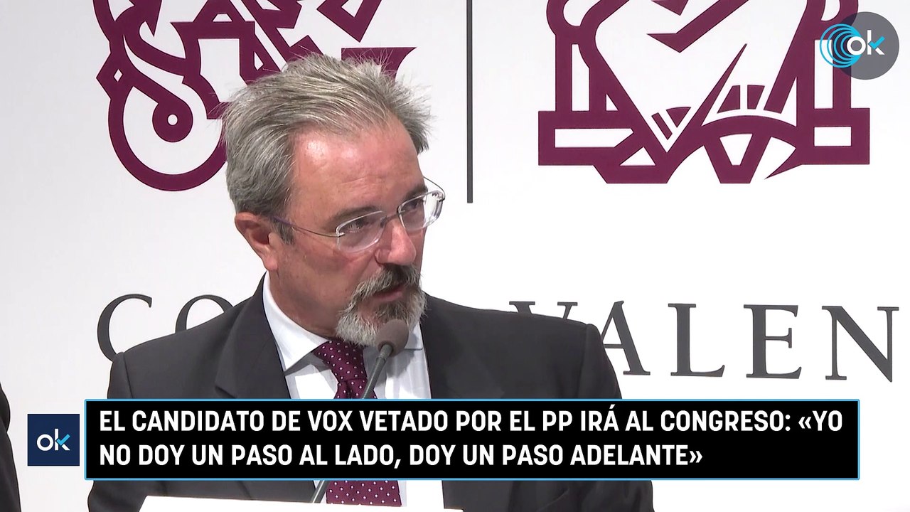 El candidato de Vox vetado por el PP irá al Congreso: «Yo no doy un paso al lado, doy un paso adelante»