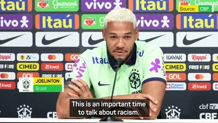 Скачать видео: Joelinton calls for change following Vinicius racist abuse