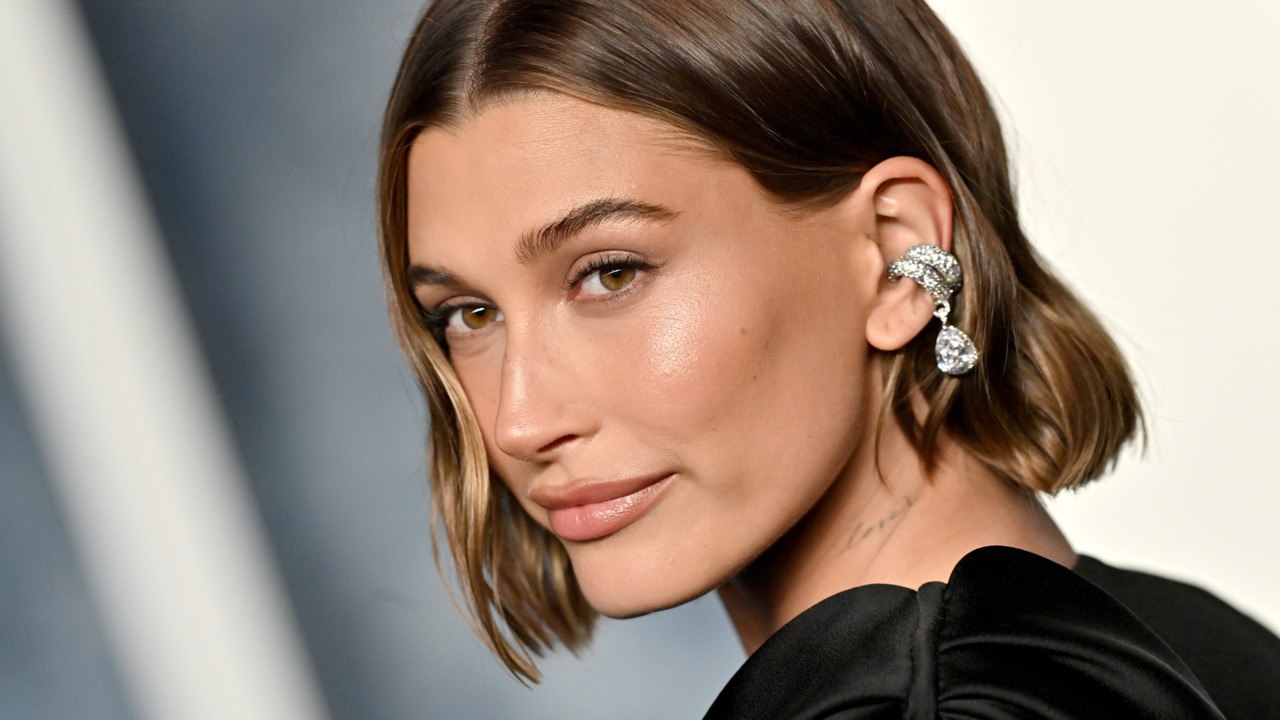 Hailey Bieber Wore the Tiniest Blue Bikini While Plunging in a Tub of Freezing Cold Water