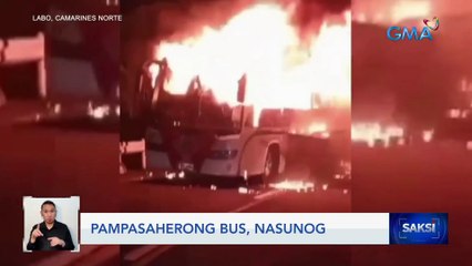 Pampasaherong bus, nasunog | Saksi